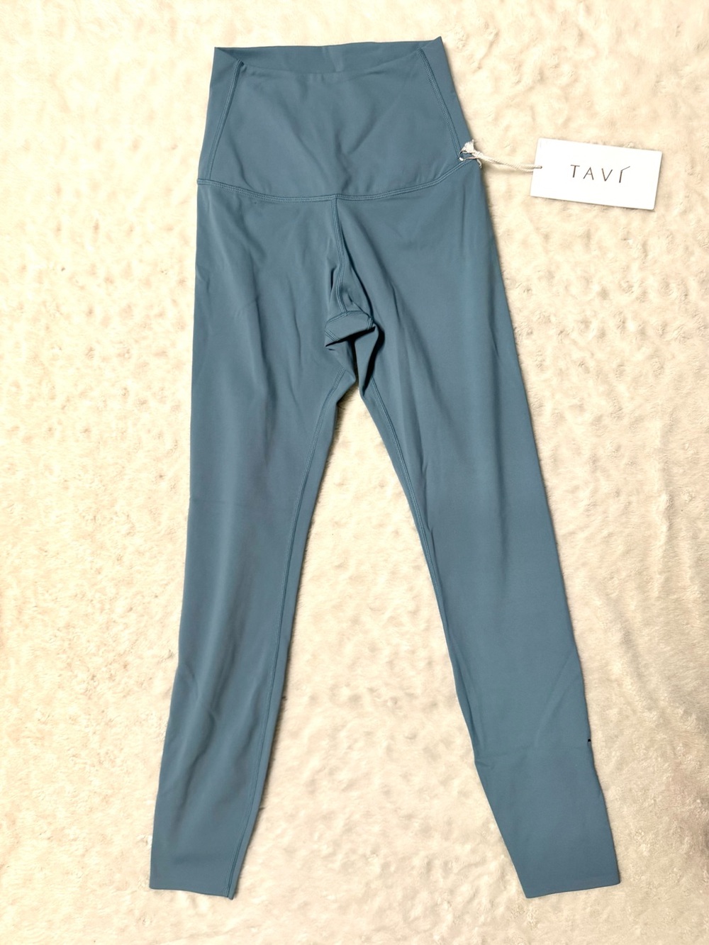 NWT- TAVI x Club Pilates Spell Out High Waisted 7/8 Leggings in Slate Blue